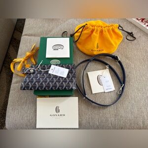 NWT Goyard Montmartre Case GM Bandouliere Strap PM Navy Blue